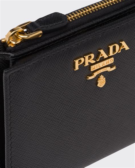 prada wallet saffiano black|prada saffiano wallet price.